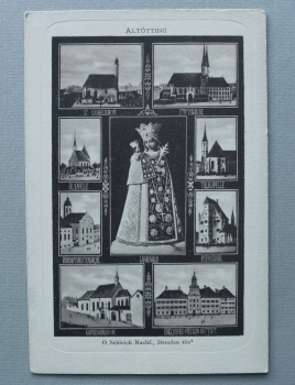 AK Altötting / 1900 / Mehrbildkarte / St Michaelskirche / Stiftskirche / Tillikapelle / Gnadenbild / Josephsburg / Hl Kapelle